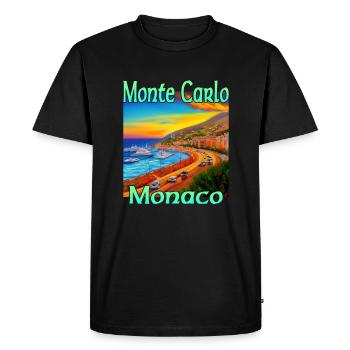 Monte Carlo Sunset à Monaco - T-shirt Premium bio Homme - noir - Devant - Nico (187cm)