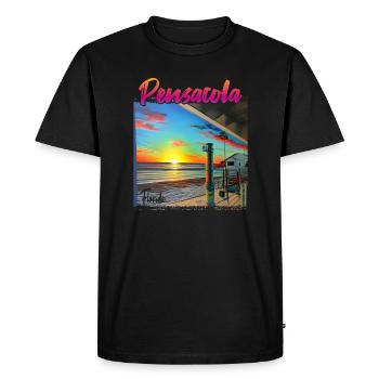 Coucher de soleil à Pensacola, Floride - T-shirt Premium bio Homme - noir - Devant - Nico (187cm)