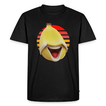 Drôle de banane au coucher du soleil - T-shirt Premium bio Homme - noir - Devant - Nico (187cm)