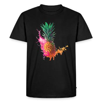 Colorful pineapple - Men's Premium Organic T-Shirt - black - Front - Nico (187cm)