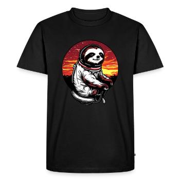 Lazyer in space at sunset - Men's Premium Organic T-Shirt - black - Front - Nico (187cm)