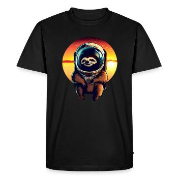 Lazyer in space at sunset - Men's Premium Organic T-Shirt - black - Front - Nico (187cm)