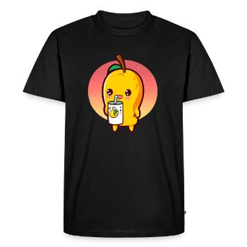 La mangue rafraîchissante apprécie le jus de mangue - T-shirt Premium bio Homme - noir - Devant - Nico (187cm)