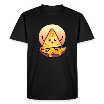 Chips de nacho dans un bain de fromage crémeux - T-shirt Premium bio Homme - noir - Devant - Nico (187cm)