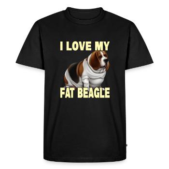 I Love My Fat Beagle - Men's Premium Organic T-Shirt - black - Front - Nico (187cm)