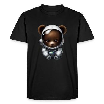 Bear in astronaut suit - Men's Premium Organic T-Shirt - black - Front - Nico (187cm)
