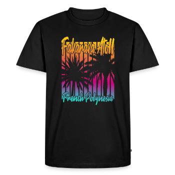 Coucher de soleil sur l’atoll de Fakarava - T-shirt Premium bio Homme - noir - Devant - Nico (187cm)