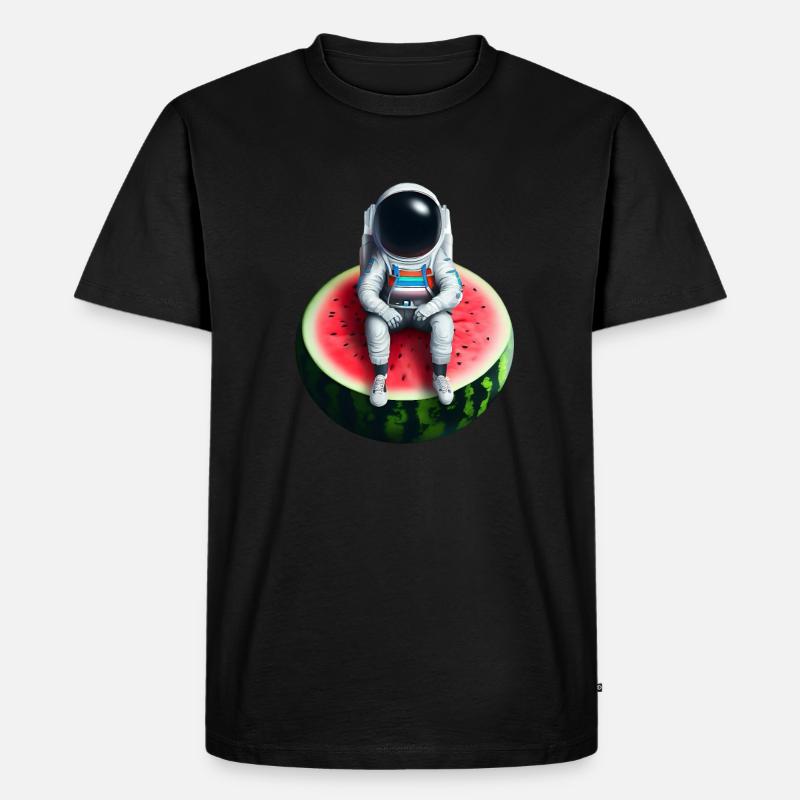 Astronaute sur pastèque - T-shirt Premium bio Homme - noir