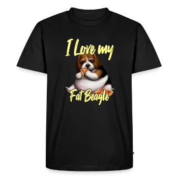 I Love My Fat Beagle - Men's Premium Organic T-Shirt - black - Front - Nico (187cm)