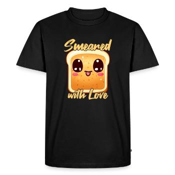 Kawaii Toast barbouillé d’amour - T-shirt Premium bio Homme - noir - Devant - Nico (187cm)