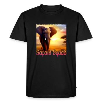 Elephant in Africa - Safari Squad - Men's Premium Organic T-Shirt - black - Front - Nico (187cm)