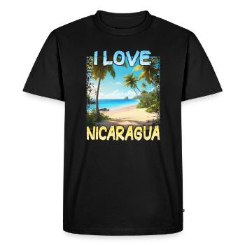 J’aime le Nicaragua - T-shirt Premium bio Homme - noir - Devant - Nico (187cm)