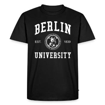 Berlin University Universität Hochschule Uni - Men's Premium Organic T-Shirt - black - Front - Nico (187cm)