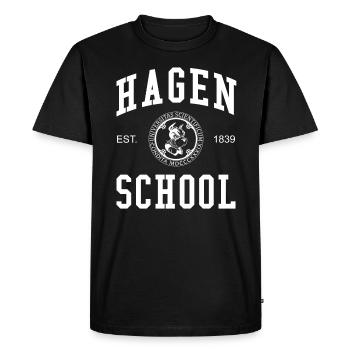 École Hagen, Université Universität Hochschule, Uni - T-shirt Premium bio Homme - noir - Devant - Nico (187cm)