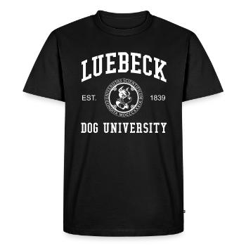 Lübeck Dog University Universität Hochschule Uni - Männer Premium Bio T-Shirt - Schwarz - Vorne - Nico (187cm)