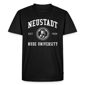 Neustadt Nude University College - Men's Premium Organic T-Shirt - black - Front - Nico (187cm)