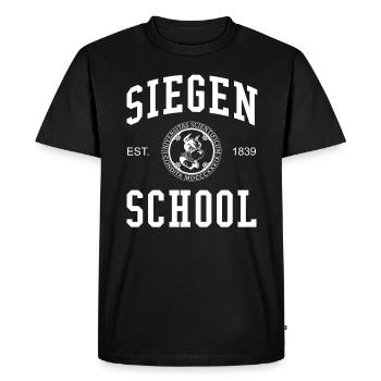 Siegen School Hochschule University Schule Uni - Men's Premium Organic T-Shirt - black - Front - Nico (187cm)