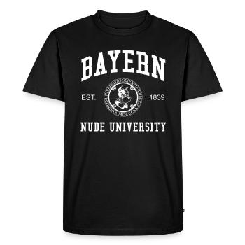 Bavière Nu Université Université - T-shirt Premium bio Homme - noir - Devant - Nico (187cm)