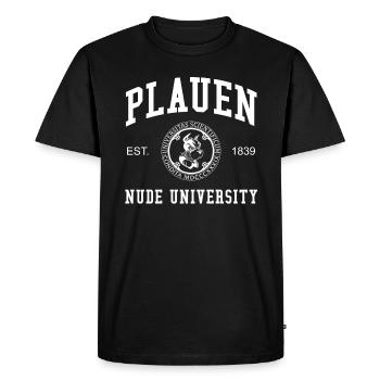 Plauen Nude University Hochschule Universität Uni - T-shirt Premium bio Homme - noir - Devant - Nico (187cm)