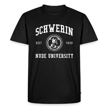 Schwerin Nude University College - Men's Premium Organic T-Shirt - black - Front - Nico (187cm)