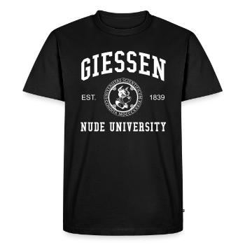 Gießen Nude University Hochschule Universität Uni - T-shirt Premium bio Homme - noir - Devant - Nico (187cm)
