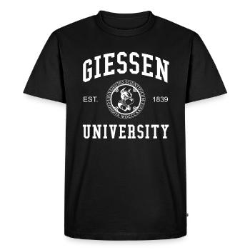 Giessen University University University University - Men's Premium Organic T-Shirt - black - Front - Nico (187cm)
