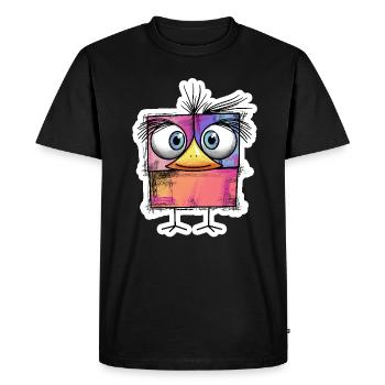 Drôle d’oiseau coloré - T-shirt Premium bio Homme - noir - Devant - Nico (187cm)