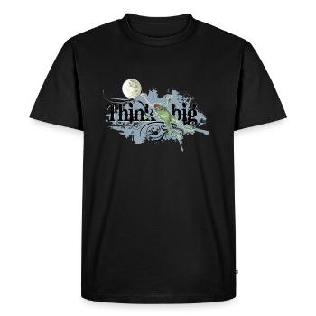 shirt motif frog moon positive think big blue-gray - Men's Premium Organic T-Shirt - black - Front - Nico (187cm)