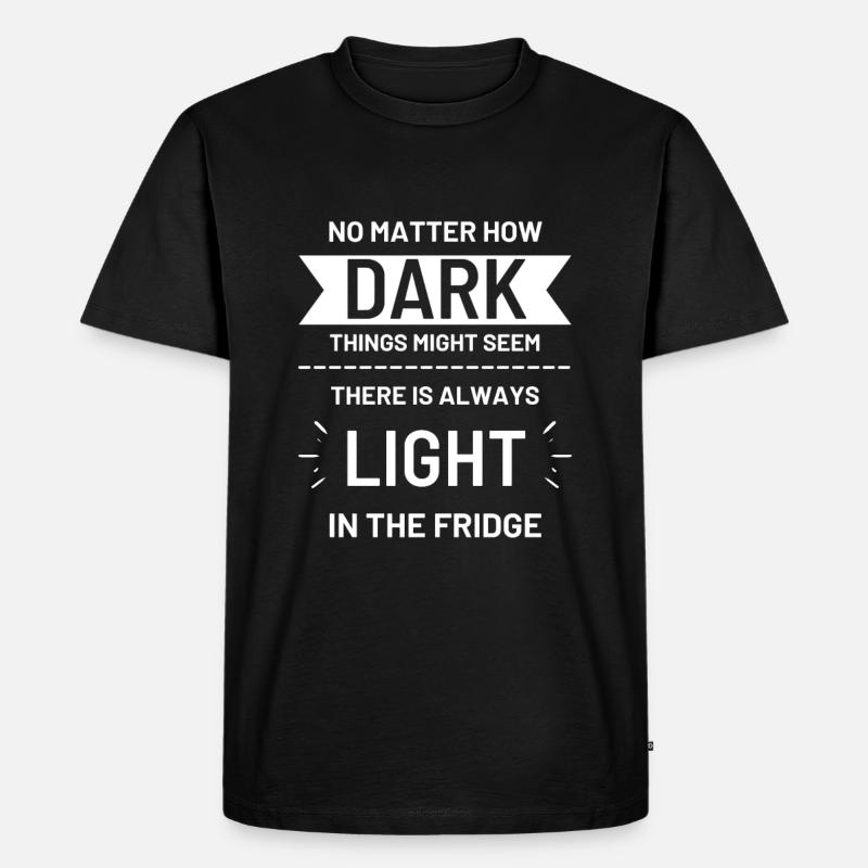Im Kühlschrank immer hell - Männer Premium Bio T-Shirt - Schwarz