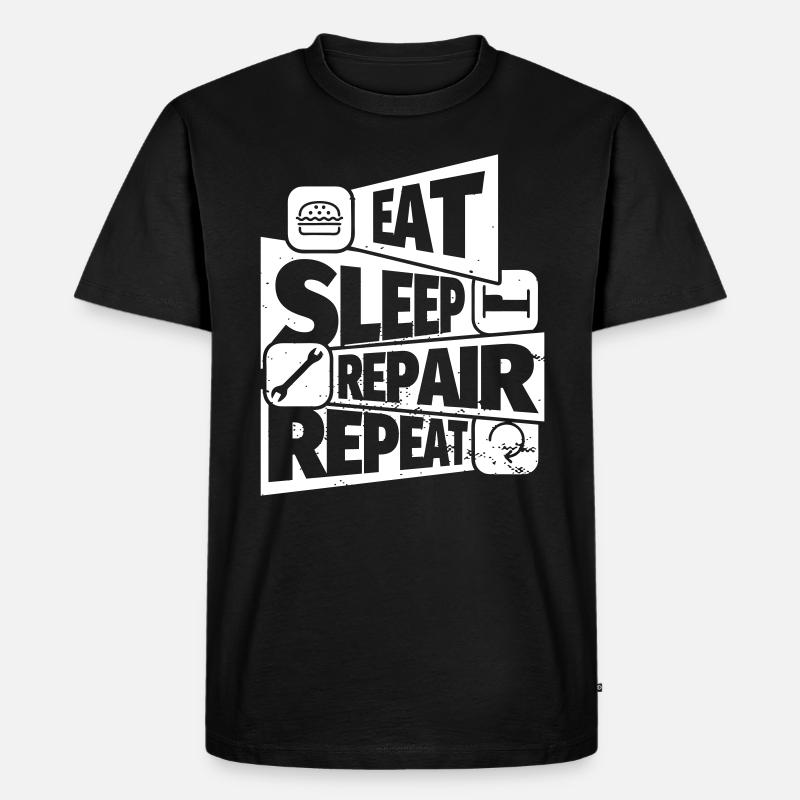 Handwerker Mechatroniker lustiger Spruch - Männer Premium Bio T-Shirt - Schwarz