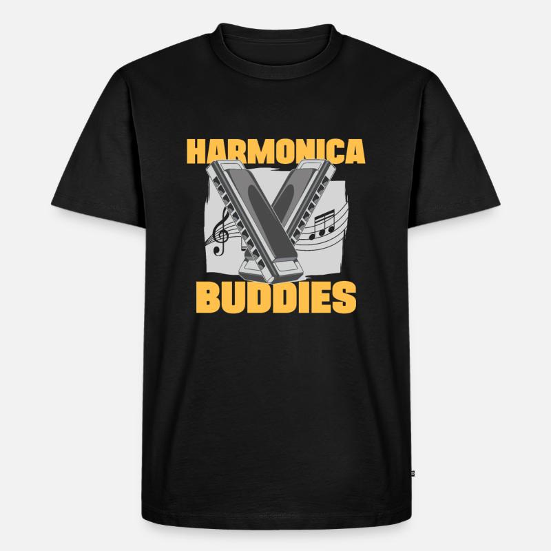 Harmonica Buddies Harmonicist Gift Idea - Männer Premium Bio T-Shirt - Schwarz