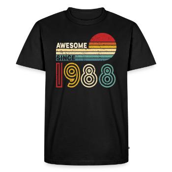 1988 Gift Birthday vintage Spruch - Men's Premium Organic T-Shirt - black - Front - Nico (187cm)