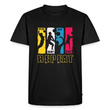 Spike Bump Set Dive Repeat Volleyball Design cadeau - T-shirt Premium bio Homme - noir - Devant - Nico (187cm)