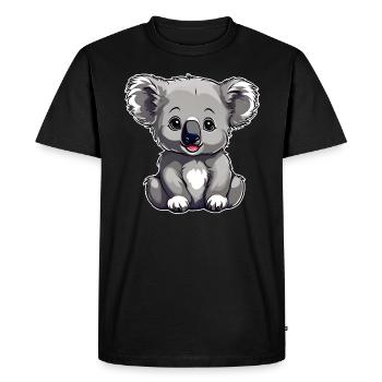 Ours Koala mignon - T-shirt Premium bio Homme - noir - Devant - Nico (187cm)