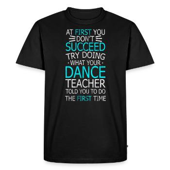 Danse, claquettes, claquettes, réussir - T-shirt Premium bio Homme - noir - Devant - Nico (187cm)