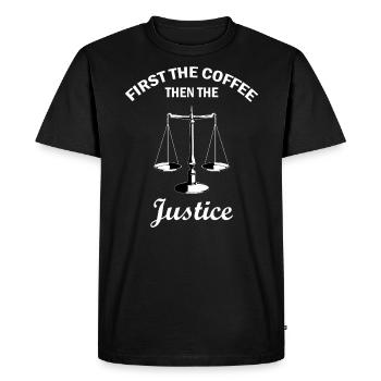 Paragraphe droit - T-shirt Premium bio Homme - noir - Devant - Nico (187cm)