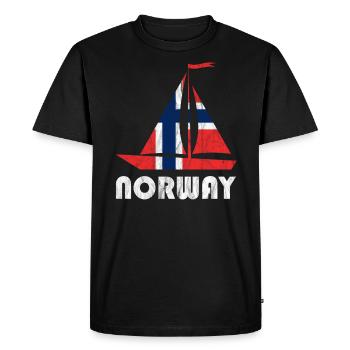 Norway Boat Flag Norway Norge Elk - Men's Premium Organic T-Shirt - black - Front - Nico (187cm)