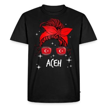 Aceh - Men's Premium Organic T-Shirt - black - Front - Nico (187cm)