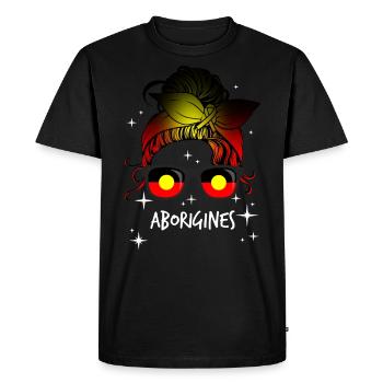 Aborigènes - T-shirt Premium bio Homme - noir - Devant - Nico (187cm)
