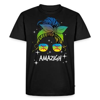 Amazigh - T-shirt Premium bio Homme - noir - Devant - Nico (187cm)