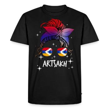 Artsakh - Men's Premium Organic T-Shirt - black - Front - Nico (187cm)
