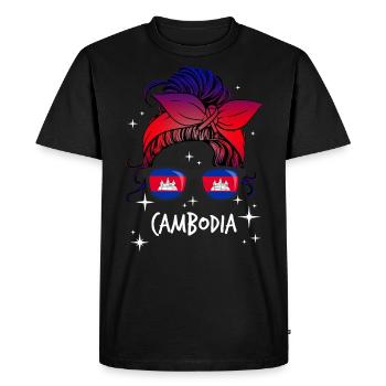 Cambodia - Men's Premium Organic T-Shirt - black - Front - Nico (187cm)