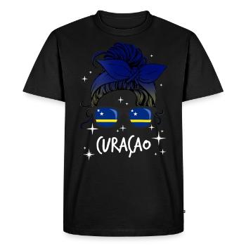 Curaçao - Men's Premium Organic T-Shirt - black - Front - Nico (187cm)