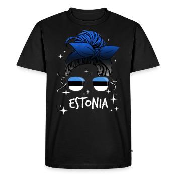 Estonie - T-shirt Premium bio Homme - noir - Devant - Nico (187cm)