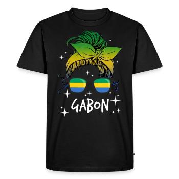 Gabon - T-shirt Premium bio Homme - noir - Devant - Nico (187cm)