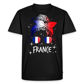 France - T-shirt Premium bio Homme - noir - Devant - Nico (187cm)