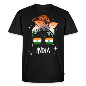 India - Men's Premium Organic T-Shirt - black - Front - Nico (187cm)