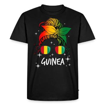 Guinée - T-shirt Premium bio Homme - noir - Devant - Nico (187cm)