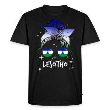 Lesotho - Men's Premium Organic T-Shirt - black - Front - Nico (187cm)