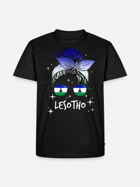 Lesotho - Männer Premium Bio T-Shirt - Schwarz